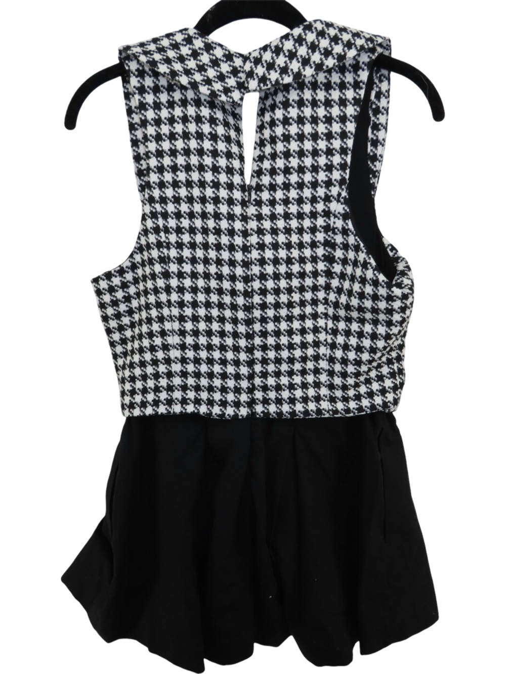 Anthropologie Maeve Collared Twofer Romper NWT Size 8 Black White - Picture 5 of 10